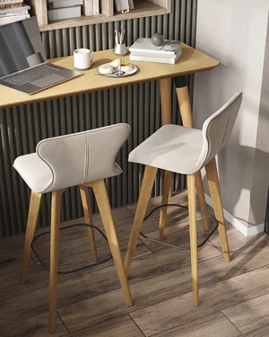 Барный стол с белым основанием, 120×50 см Monte в интерьере: фото 
