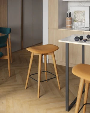 Полубарный стул ткань Velvet Lux 96 Bonn в интерьере: фото 