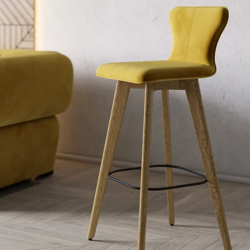 Барный стул, ткань Suprim Nero Siena