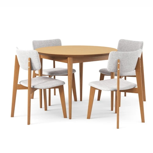 Круглый стол и 4 стула в ткани 3 категории Mun-L + Nampa