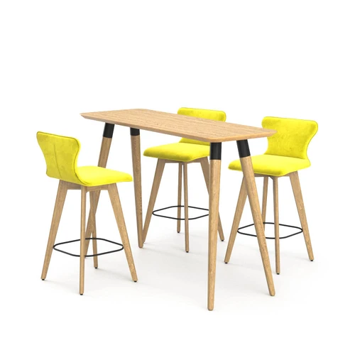 Monte + Siena - полубарная группа стол + стулья 3 шт в ткани 1 кат.