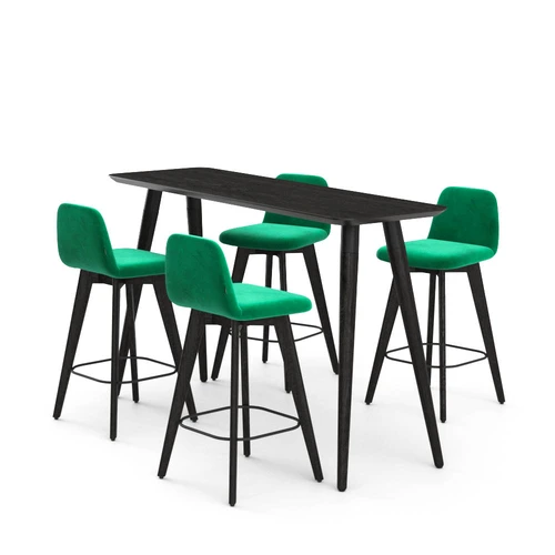 Полубарная группа, стол + стулья 4 шт в ткани 1 кат. Monte + Conny