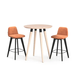 Monte Round + Conny, Полубарная группа стол + стулья 2 шт в ткани 1 кат.