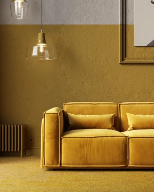 Интерьер гостиной в монохромном желтом цвете: фото 1