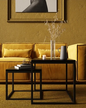 Интерьер гостиной в монохромном желтом цвете: фото 2