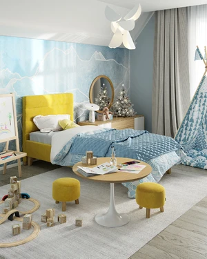 Интерьер детской спальни с солнечно-желтой кроватью Tara: фото 