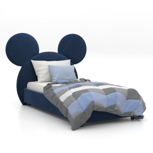 Кровать односпальная, детская, 80×160 см Ткань Velutto 26 Mickey