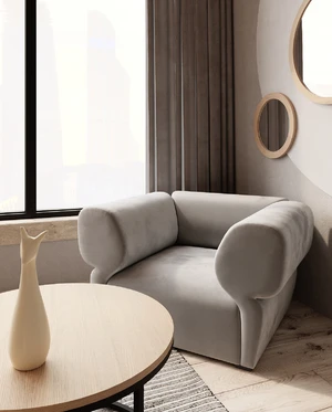 Интерьер современной гостиной с бежевым модульным диваном Fly: фото 9
