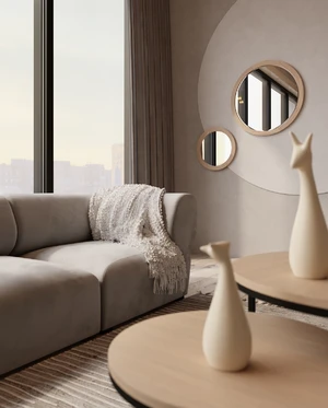 Интерьер современной гостиной с бежевым модульным диваном Fly: фото 5