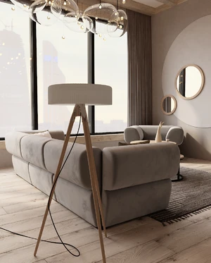 Интерьер современной гостиной с бежевым модульным диваном Fly: фото 7