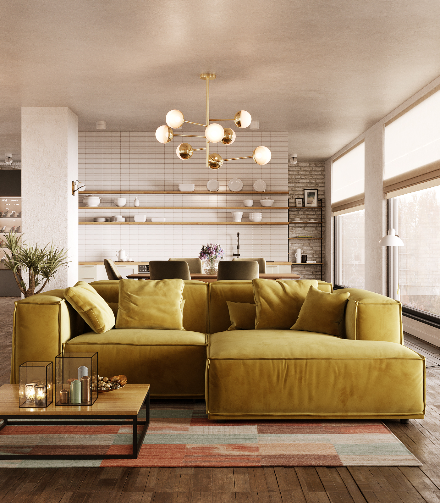 Стильные желтые диваны в интерьере: ТОП-10: фото NaN