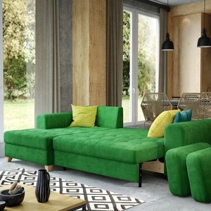 Кухня-гостиная в стиле лофт с ярко-зеленым диваном Vittorio: фото 1