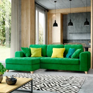Кухня-гостиная в стиле лофт с ярко-зеленым диваном Vittorio: фото 2