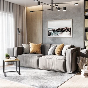 Интерьер гостиной с серым диваном Vento Light: фото 