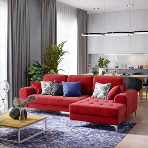 Интерьер студии с красным угловым диваном Vittorio: фото 