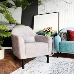 Интерьер светлой гостиной с голубым диваном Miami Lux: фото 1