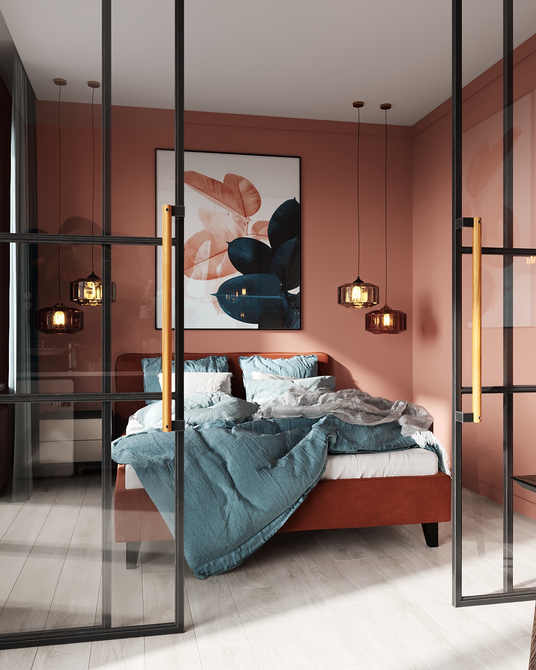 Интерьер спальни в терракотовом цвете — фабрика современной дизайнерской  мебели SKDESIGN
