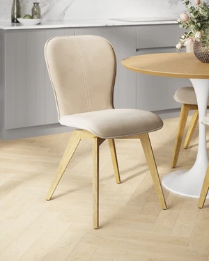 Дизайнерский обеденный стул на деревянных ножках Aspen в интерьере: фото 