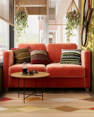 Дизайнерский диван-кровать 2-местный американская / французская раскладушка Bari в интерьере: фото 7