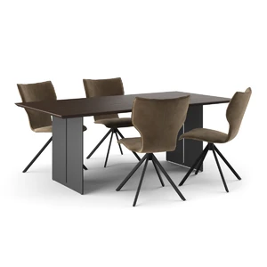 Aldo + Essen, Стол + 4 стула в ткани 3 категории