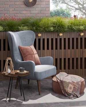 Кресло дизайнерское,  77×88×113 см, ткань Step/4 Dallas в интерьере: фото 7