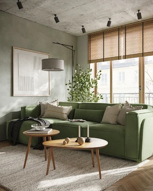 Угловой диван-кровать, 320 см, выкатная еврокнижка Vento Light в интерьере: фото 2