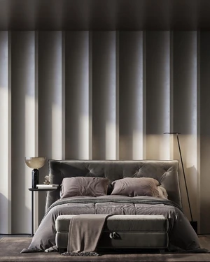 Дизайнерская двуспальная кровать с подъемным механизмом Jess в интерьере: фото 8