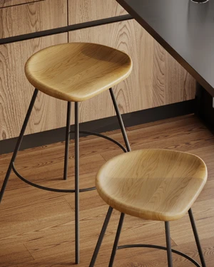 Дизайнерский барный стул на металлических опорах Jill в интерьере: фото 6