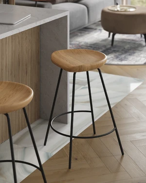 Дизайнерский барный стул на металлических опорах Jill в интерьере: фото 3