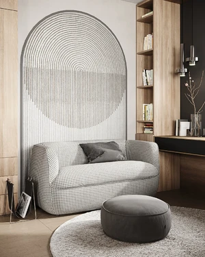 Дизайнерский диван в гусиную лапку Spin в интерьере: фото 