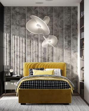 Комната подростка в серых тонах с желтой кроватью Brooklyn: фото 