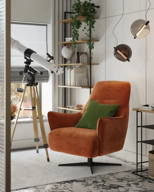 Кресло дизайнерское,  90×85×106 см ткань Ginger 25 Lind