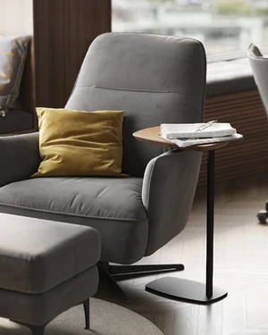 Кресло дизайнерское,  90×85×106 см ткань Ginger 25 Lind в интерьере: фото 7