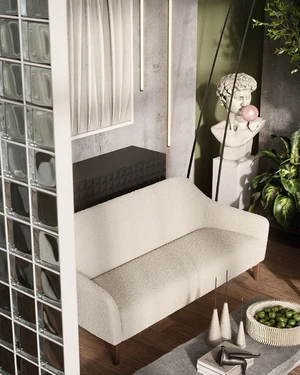 Дизайнерский диван в букле 2-местный без механизма Miami Lux в интерьере: фото 4