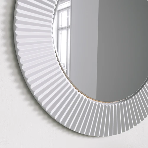 Дизайнерское круглое зеркало в широкой раме Aster Medium