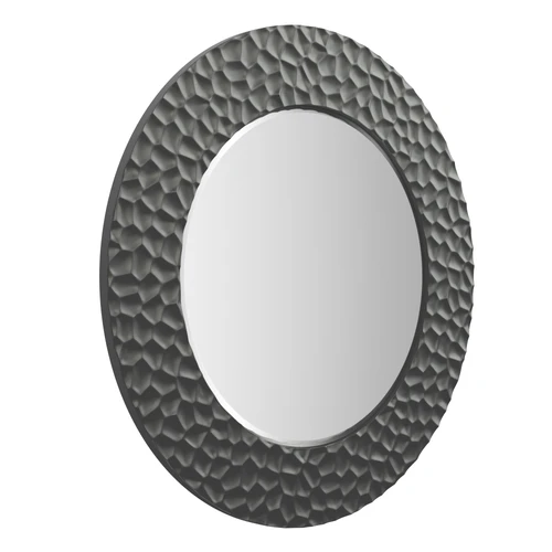 Зеркало круглое, 80 см в широкой черной раме Kubi Medium