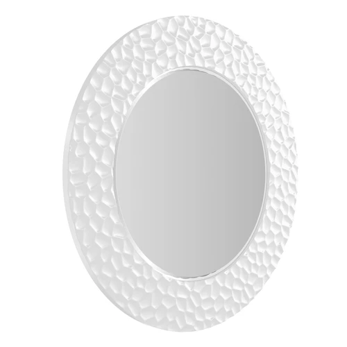 Зеркало круглое, 80 см в широкой белой раме Kubi Medium