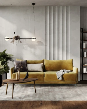 Светлая гостиная с желтым диваном Archi: фото 1