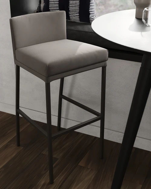 Барный стул со спинкой, ткань Velutto 32 Abbot
