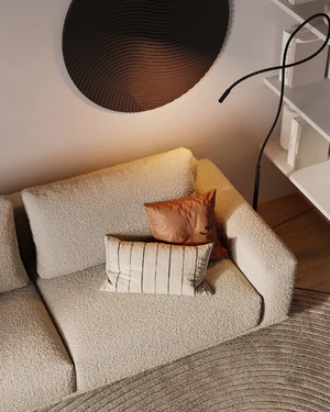 3-местный диван без механизма, 204 см, букле Zillis в интерьере: фото 