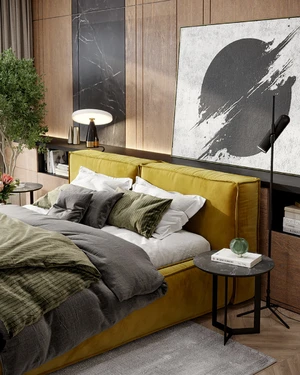 Эклектичная спальня с ярко-желтой кроватью Vento: фото 1
