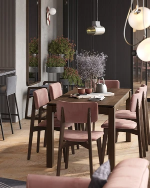 Кухня-гостиная с розовым диваном Oscar и креслом Vivo: фото 2