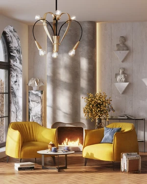 Солнечная гостиная с желтыми креслами Vivo