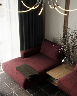 Угловой модульный диван со столиком, 3-местный без механизма V14 Zillis в интерьере: фото 8
