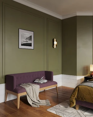 Современная спальня с фиолетовой кроватью Brooklyn: фото 1