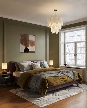 Современная спальня с фиолетовой кроватью Brooklyn: фото 3