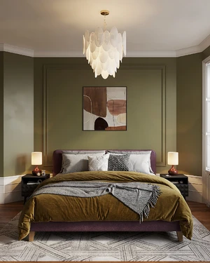 Современная спальня с фиолетовой кроватью Brooklyn: фото 