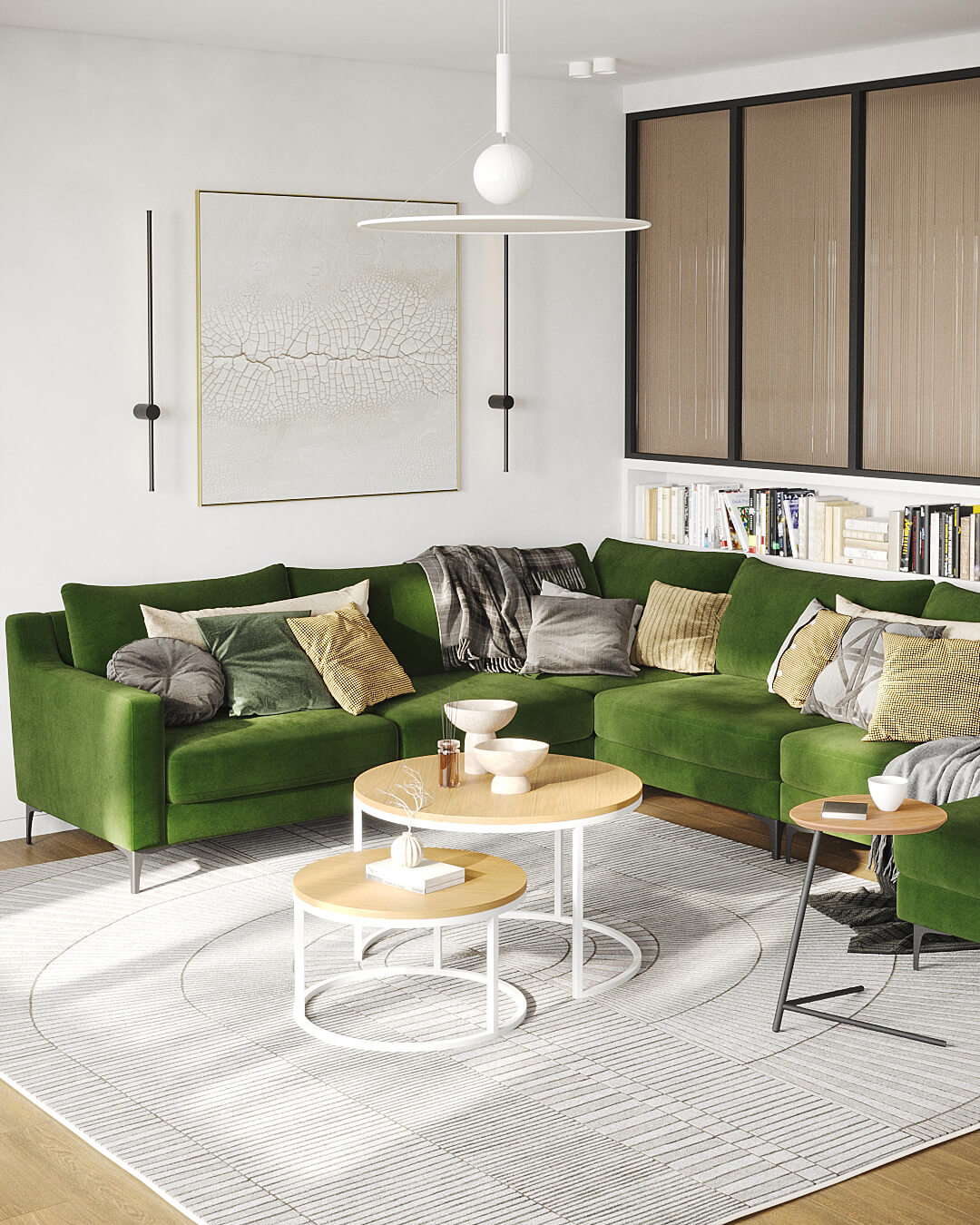 15 дизайн-проектов с зеленым диваном в интерьере: фото NaN