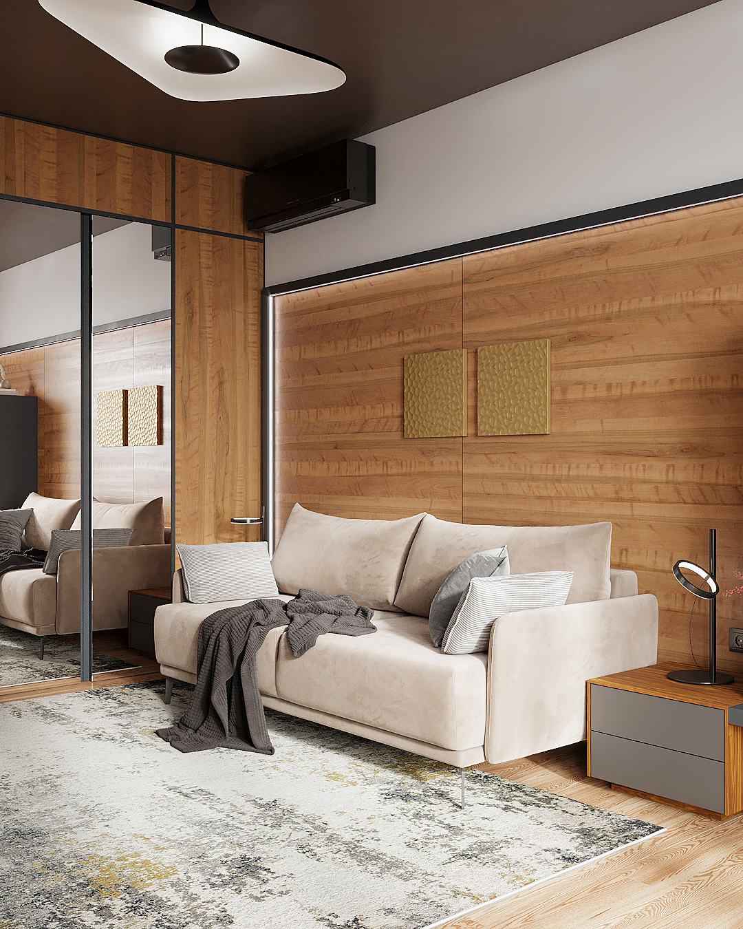 Функциональная гостиная-кабинет с диваном Archi: фото