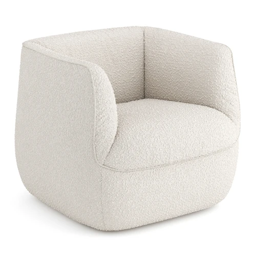 Кресло дизайнерское, 80×82×72 см ткань Buckle White Spin